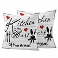thumbnail image 2 of Pack of 2 Outdoor Pillow Covers 18x18 Inch Waterproof Kitchen Tableware Throw Pillow Covers,Decorative Couch Pillow Shams Protectors Red Love Heart Black Words Vintage Patio Cushion Pillowcases, 2 of 8