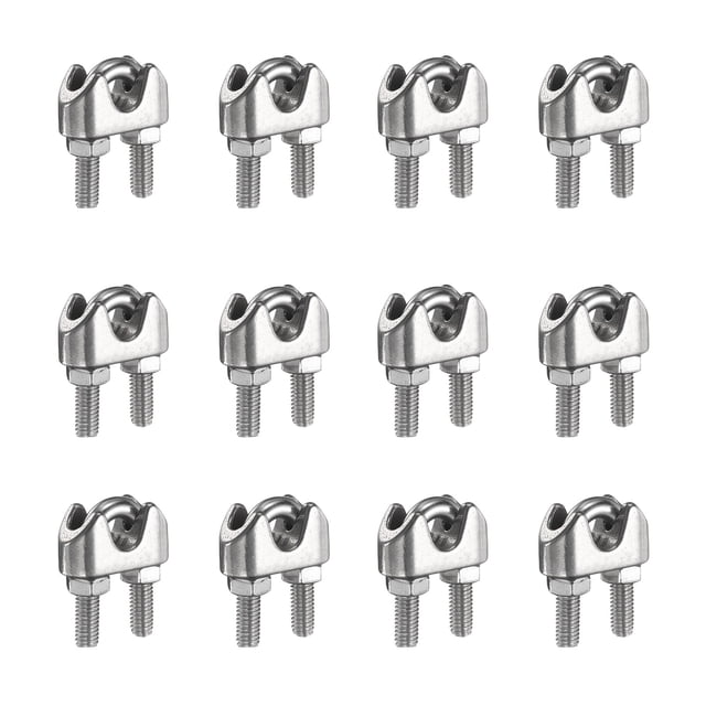 12 Pcs M8 5/16" Abrazaderas de Cable U-Bolt para Aparejo de Cuerda de Tienda Sistema de Barandilla