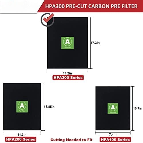 HPA300 HEPA Filter Replacement for Honeywell Air Purifier 3 HEPA R Filters and 6 Pre-cut A Carbon Pre-filter by