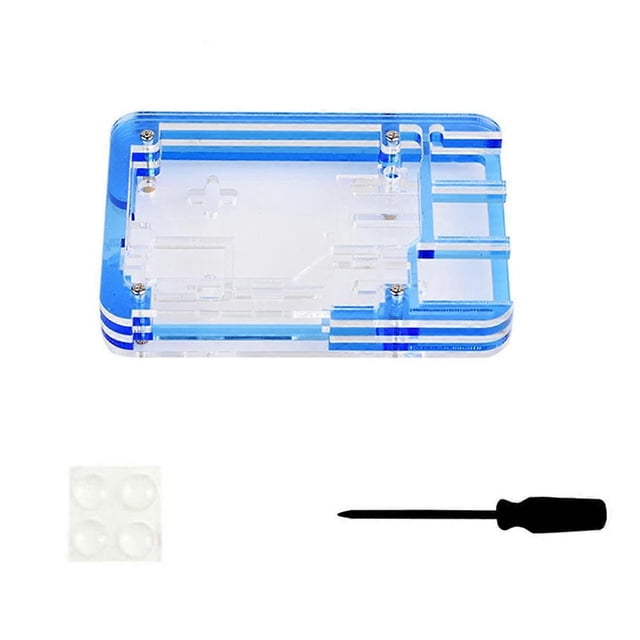 Acrylic Case for 5 Transparent+Blue Acrylic Shell Supports the Installation of Official Heat Dissipation