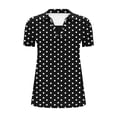 thumbnail image 4 of Mifsaly Womens Collared V Neck Short Sleeve Tops Summer Casual Polka Dot Print Shirts Slim Fit Work Office Blouse 2026 L, 4 of 5