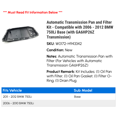 thumbnail image 2 of Automatic Transmission Pan and Filter Kit - Compatible with 2006 - 2012 BMW 750Li Base (with GA6HP26Z Transmission) 2007 2008 2009 2010 2011, 2 of 3