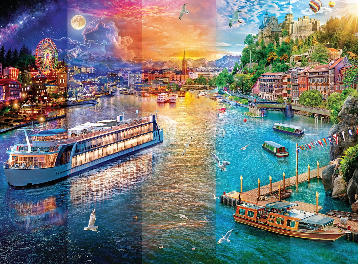 Buffalo Games 1000-Piece Day to Night Canal Adult Interlocking Jigsaw Puzzle