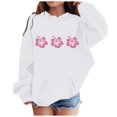 thumbnail image 3 of Generic Girls Fall Flower Stamping Hoodie Casual Hundred Padded Sweatshirt Comfortable Autumn Winter Clothes for Holiday Christmas Party（6-7 Years White）, 3 of 4