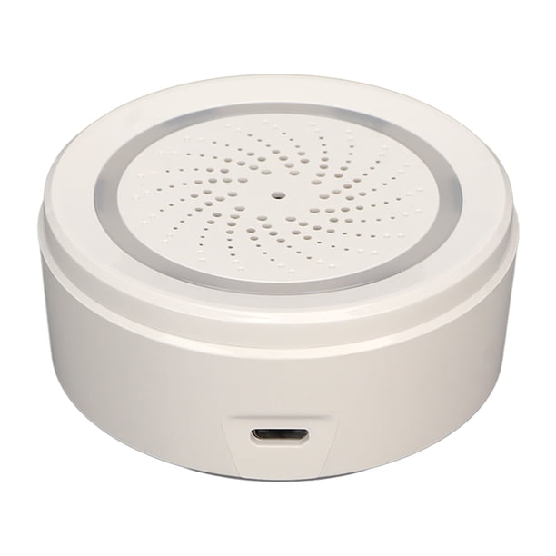 Alarma de sirena inteligente inalámbrica con control por aplicación WiFi, alarma antirrobo de 105 dB con sonido y luz para seguridad del hogar