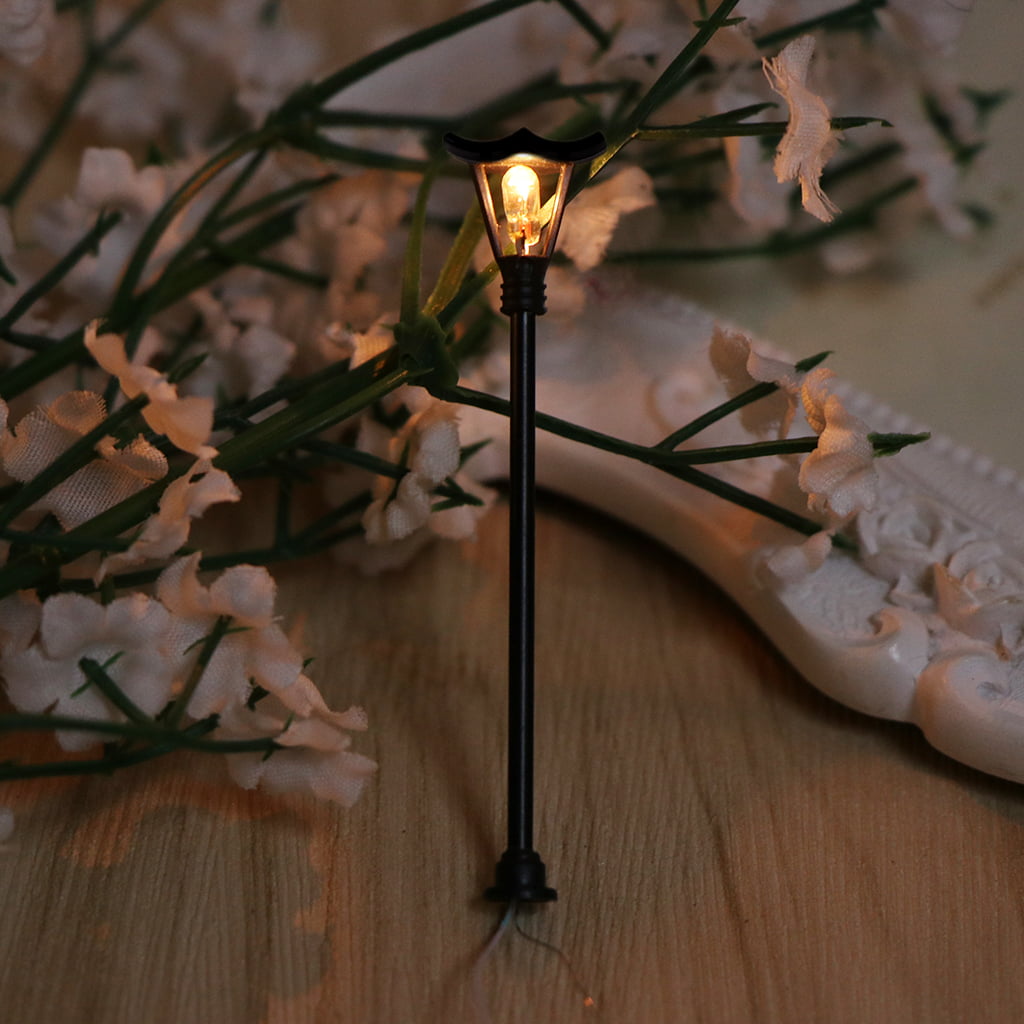 Miniature Landscape Street Lamp Road Light Bonsai Lighting Garden Decor Ornament 