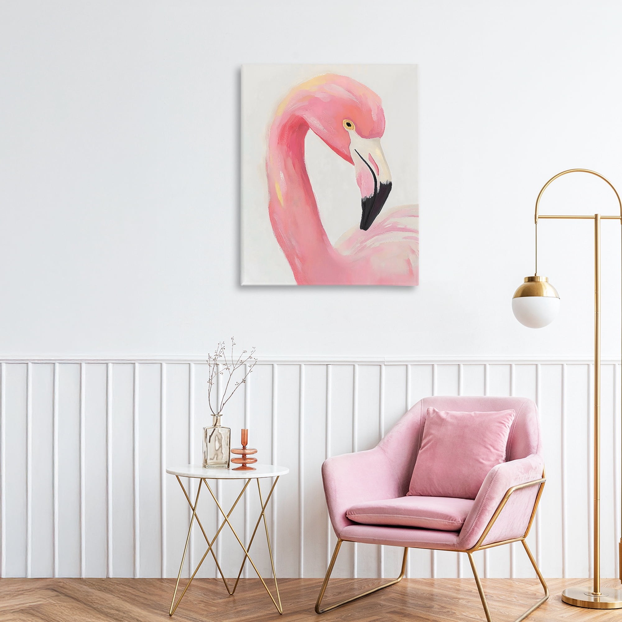 Stupell Industries Serene Pink Flamingo Portrait Canvas Wall Art, design by The Prints Vibe