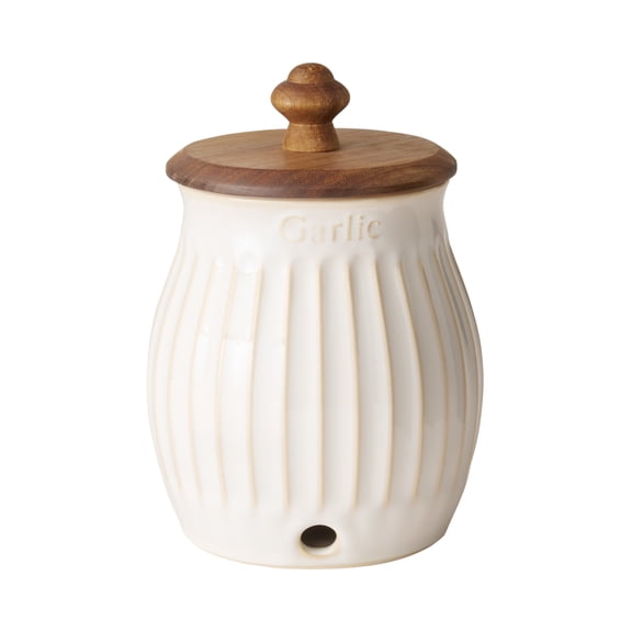 The Pioneer Woman Colette Stoneware Garlic Keeper, White