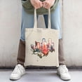 thumbnail image 2 of City Skyline Tote Bag - Vibrant Night Design with Illuminated Buildings in Red Blue & White - Perfect for Shopping & Travel, 2 of 4