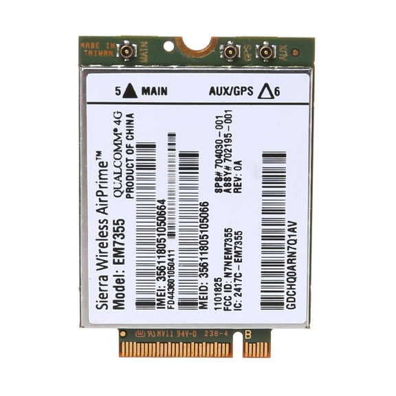 4G LTE WWAN Card 100Mbps NGFF-to-M.2 for LT4111 EM7355 Gobi5000 Network Connector