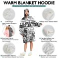 thumbnail image 5 of Black and White Baseball Words Pattern Wearable Oversized Blanket,Wearable Blanket Hoodie for Adults,Cozy Hooded Blankets with Super Pockets,Super Warm Fuzzy Pullover for Women & Men, 5 of 6