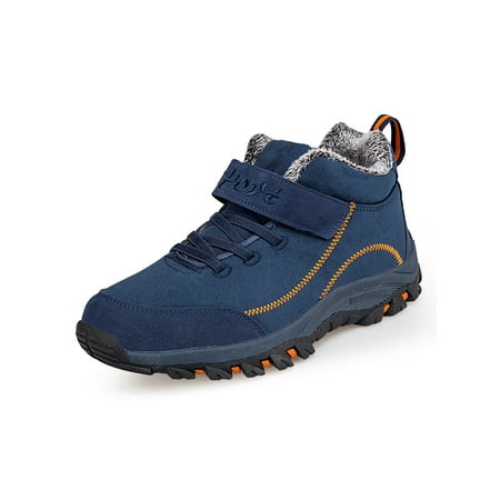 

Daeful Unisex Warm Casual Shoes Plush Lined Sneakers Comfort Walking Shoe Comfortable Lightweight Snow Boots Outdoor Hiking Sneaker Dark Blue 7