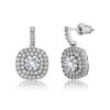 Gem Stone King 3.12 Ct Round Hearts and Arrows White Created Sapphire Rhodium Plated Earrings