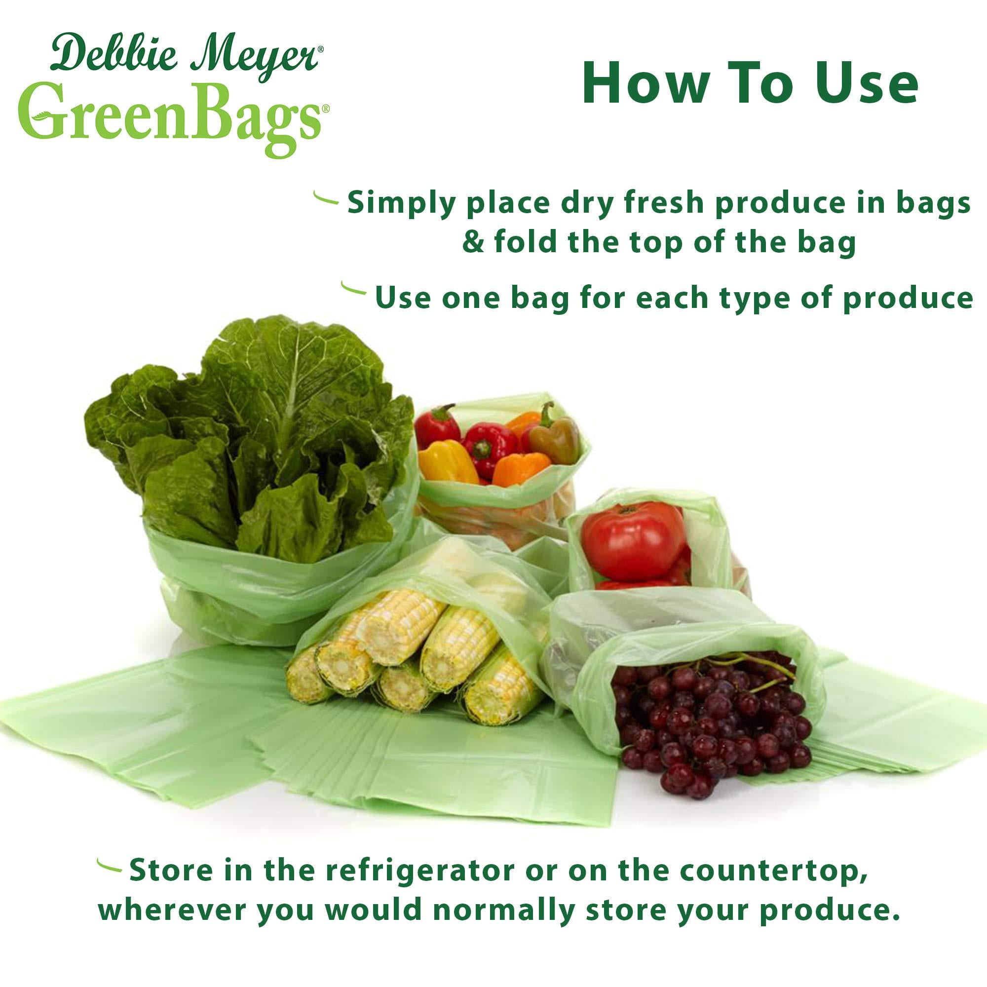 Debbie Meyer GreenBags 32-Pack (16m, 8L, 8XL) Keeps Fruits, Vegetables, and Cut Flowers, Fresh Longer, Reusable, BPA Free, Made in USA