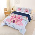thumbnail image 2 of Manfei Cute Unicorns Queen Comforter Set,Dreamy Castle Comforter Sets Queen,Blue,Navy Blue Reversible,3 Pieces,1 Comforter and 2 Pillowcases, 2 of 7