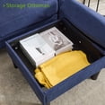 thumbnail image 4 of Aukfa 78" Sectional Sofa with USB Port, Storage Ottoman, Armrest with Hidden Storage, Linen, Blue, 4 of 10