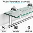 thumbnail image 4 of Woindo Bathroom Glass Shelf with Railing, Floating Tempered Glass Bathroom Wall Shelf Rectangle 16 Inch Over The Toilet Storage Cabinet, Gaming Floating Shelves, Bathroom Accessories and Home Decor, 4 of 11