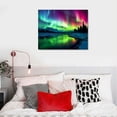 thumbnail image 5 of Acheng Wall Art Aurora scenery Painting on Canvas Stretched and Framed Canvas Paintings Ready to Hang for Home Decorations Wall Decor 20x16in, 5 of 6