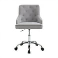thumbnail image 3 of Velvet Vanity Chair Modern Mid-Back Tufted Button Computer Desk Chair, Swivel Height-Adjustable Accent Home Office Chair., 3 of 7