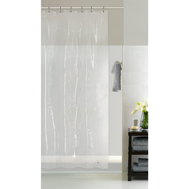 Zenna Home 8Gauge Heavyweight EVA Stall Shower Liner, 54" x 78" Clear