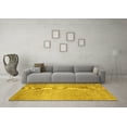 thumbnail image 3 of Ahgly Company Indoor Round Abstract Yellow Contemporary Area Rugs, 7' Round, 3 of 4