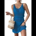 thumbnail image 1 of Traje de Baño de Crochet Calado para Verano, Ideal para Cruceros y Vacaciones, 2025 Azul XL, 1 of 8