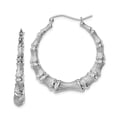 thumbnail image 1 of 925 Sterling Silver Bamboo Round Hoop Earrings, 1 of 6
