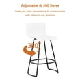 thumbnail image 4 of Apeaka Low Back Counter Height Bar Stool, White (Set of 4), 4 of 5