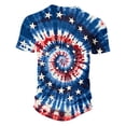 thumbnail image 5 of Tops for Men under $5 Short Sleeve Independence Day Printing Button Round-Neck Casual Blouses 4-Multicolor M, 5 of 5