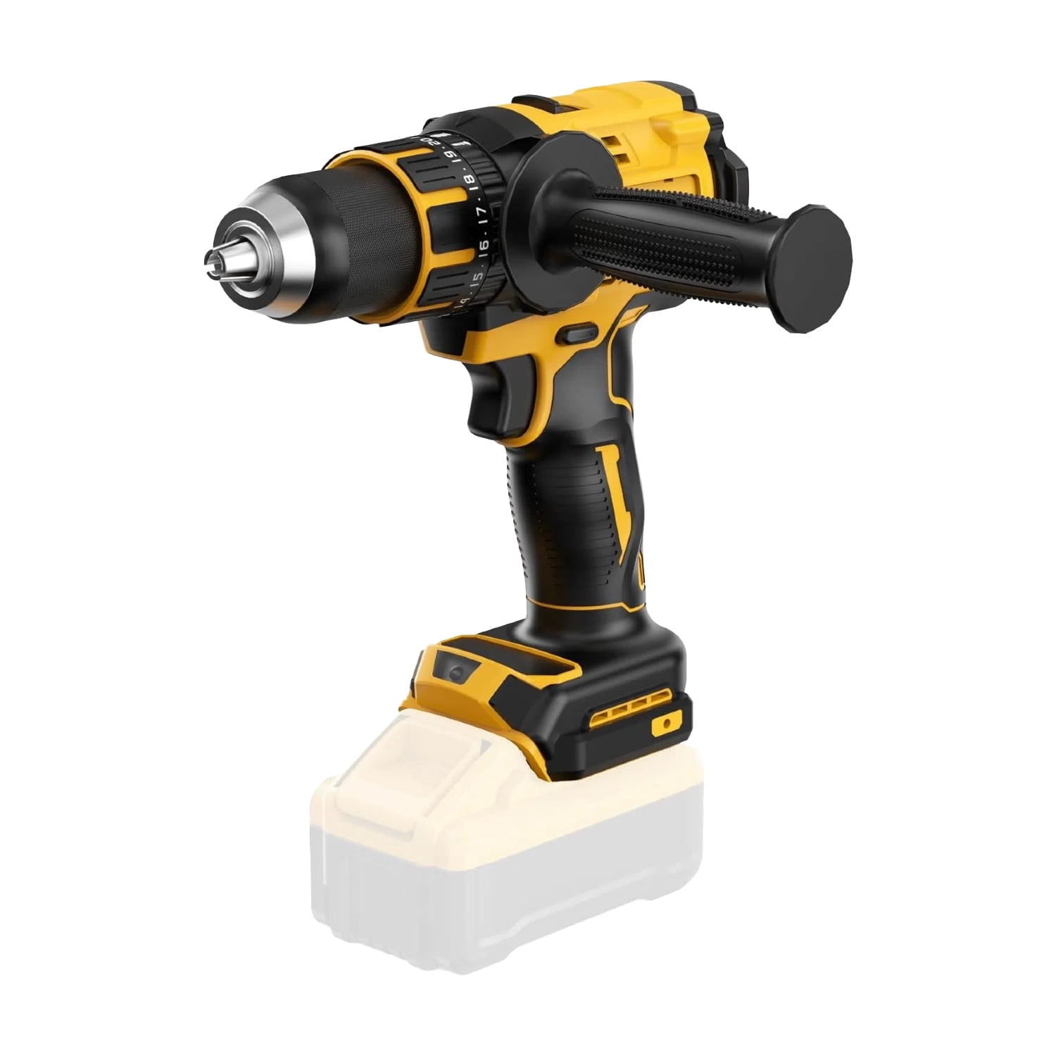 Power Drill Compatible with Dewalt 20V Max Battery(No Battery), 1950 RPM, 2-Speed Cordless Brushless Hammer Drill for Drilling Brick Wall,Metal,Wood,Screws