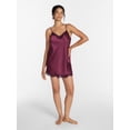thumbnail image 3 of Joyspun Women’s Lace Trim Stretch Satin Chemise, Sizes S-3X, 3 of 6