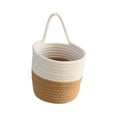 thumbnail image 2 of Hyknon Hanging Storage Basket, Cotton Rope Storage Box with Single Handle, Wall Mount Woven Organizer Bin, Solid Color Multi-Functional Small Hanging Caddy for Bathroom Kitchen Entryway Home Storage, 2 of 7