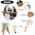 thumbnail image 3 of Patiojoy Modern Vanity Stool  Round Cushioned Stool with Wooden Legs White, 3 of 4