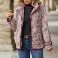 thumbnail image 2 of CharmCyan Women’s Button Down Sherpa Fleece Jacket with Lapel Collar and Long Sleeves for Casual Outdoor and Daily Wear Wine M, 2 of 2