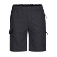 thumbnail image 3 of Teissuly Men's Casual Shorts Elastic Waist Zipper Solid Breathable Outdoor Daily Basic Pants With Pockets, 3 of 5