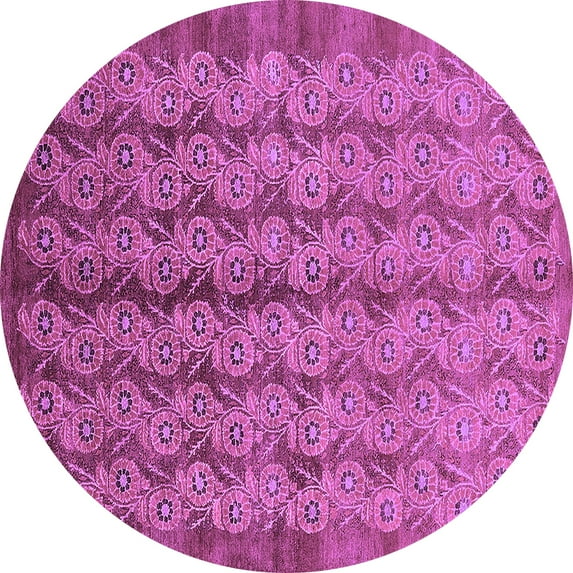 Ahgly Company Indoor Round Oriental Purple Industrial Area Rugs, 8' Round