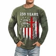 thumbnail image 5 of Puliio 250Th Anniversary Us Shirt For Men's American Flag Printing Long Sleeve Crewneck Tee Tops For Celebrate America's 250Th Anniversary（Army Green,XL), 5 of 5