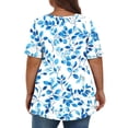 thumbnail image 3 of Camisas de Manga Larga para las Mujeres Cuello Redondo Impreso de Ajuste Suelto, Top de Moda de Verano Sexy para el Uso Diario, 3 of 6
