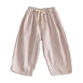 thumbnail image 2 of Tiijoy Baby Minimalist Striped Pants Daily Cotton Loose Elastic Waist Trousers, Sizes 3-4, 2 of 7