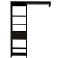 thumbnail image 2 of JERFIT Modern 5-Shelf Freestanding Closet Organizer with Drawer & Hanging Rod, Particle Board Storage Cabinet for Bedroom, Black, 2 of 7