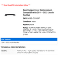 thumbnail image 2 of Rear Bumper Cover Reinforcement - Compatible with 2019 - 2022 Lincoln Nautilus 2020 2021, 2 of 2