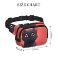 thumbnail image 4 of Honeii Cute Black Kitten Cartoon Print Square Double Layer Waist Bag,Waist Belt Bag Fashion Fanny Women and Men,For Travel Running Hiking Walking, 4 of 9
