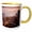 Yellow/White, variant on 3drose, Albania, Durres, Elevated Beachfront Promenade View, Dusk, 11oz Two-tone Red Mug
