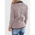thumbnail image 3 of Chandails en Molleton à Manches Longues pour Femmes Col Quart 1/4 Zip Pull Décontracté Uni avec Poches (S-2TG), 3 of 6