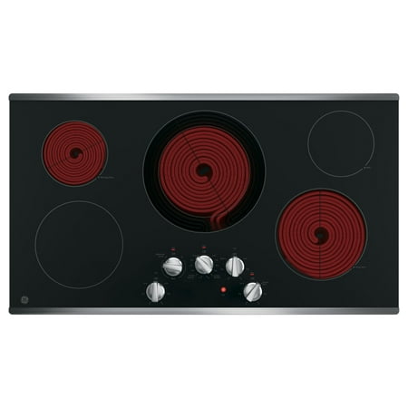 GE - 36" Built-In Electric Cooktop - Stainless Steel