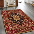 thumbnail image 3 of Rectangle Rug 3x5Ft Floral Leaves Frames Vintage Mid Century Afghan Black Wheat Red Soft Indoor Throw Rugs Carpets for Living Dining Bedroom Kids Room Non-Slip Playroom Crawl Rug Floor Mats, 3 of 9