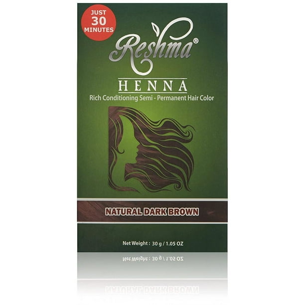 Reshma Henna Powder Natural Dark Brown Semi Permanent Hair Color 1.05