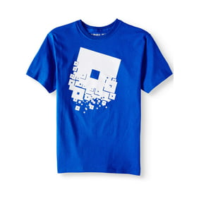 Roblox Roblox Black Logo Short Sleeve T Shirt Little Boys Big Boys Walmart Com - black blue roblox t shirt