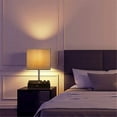 thumbnail image 4 of Touch Control Table Lamp with 2 USB Charging Ports, 1 AC Outlets and 2 Phone Stands, Modern USB Desk Lamp with Black Wooden Base and Grey Shade Suitable for Bedroom, Living Room, 4 of 7