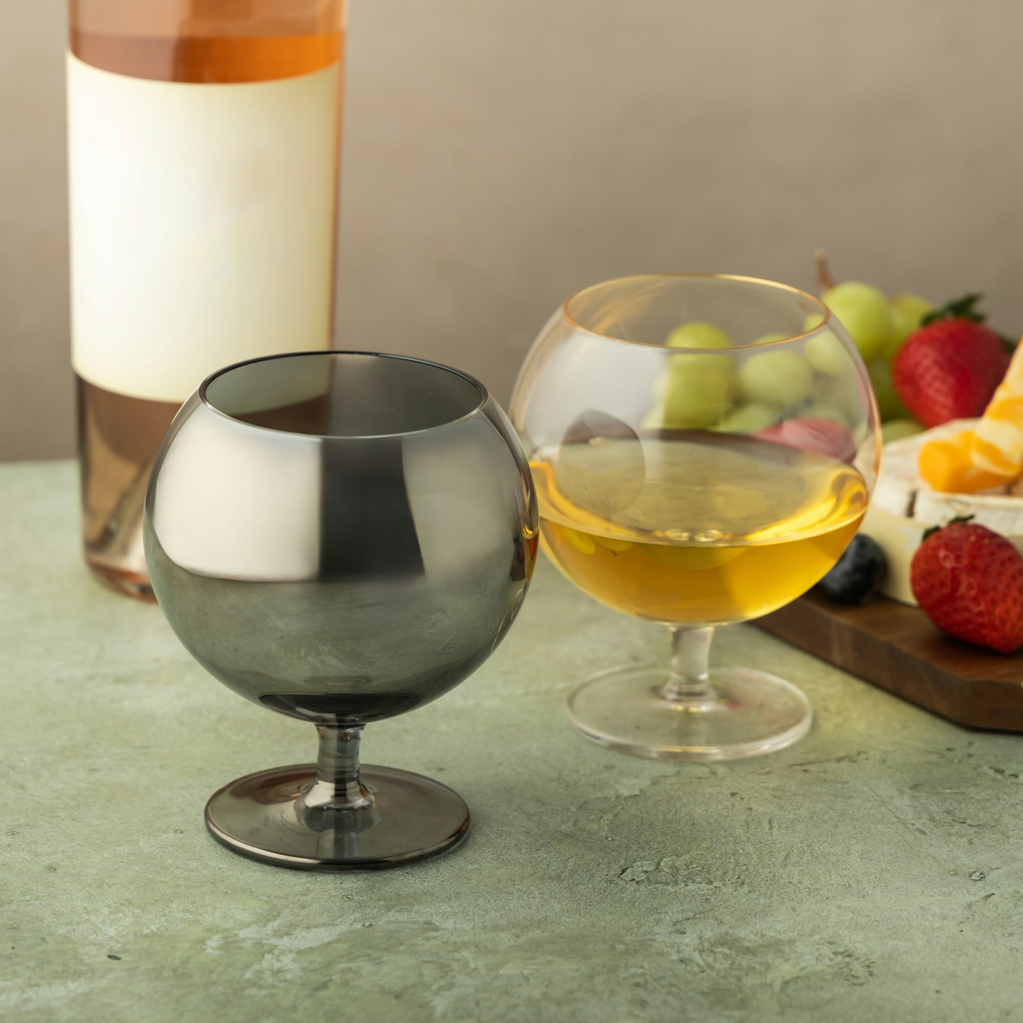 Thyme & Table 16 fl oz Iridescent Smoke Sphere Bourbon Glasses, Set of 4